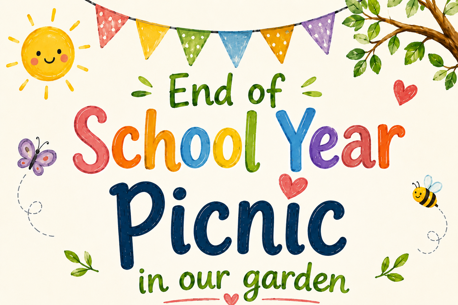 Picknick zum Schuljahresende in unserem Garten
